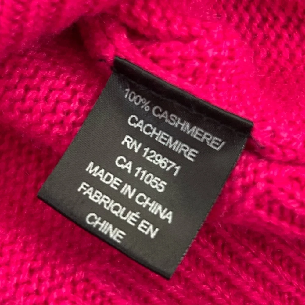 360 Cashmere Krystal Raglan Sleeve Pink Crewneck Cashmere Sweater Size Small - Picture 5 of 8